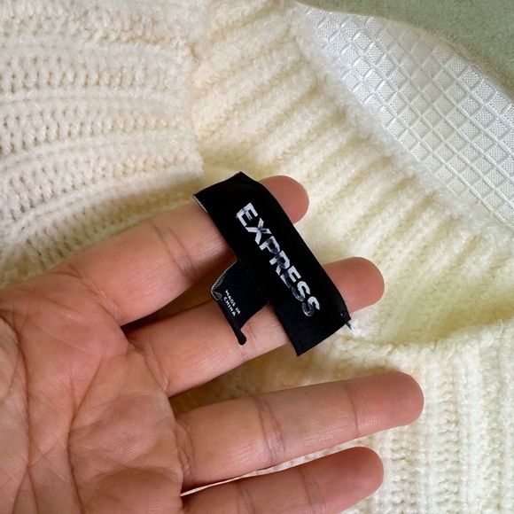 Express Sweater Dress - Ribbed Knit, Long Sleeve, Black, Size M - Picture 13 of 16